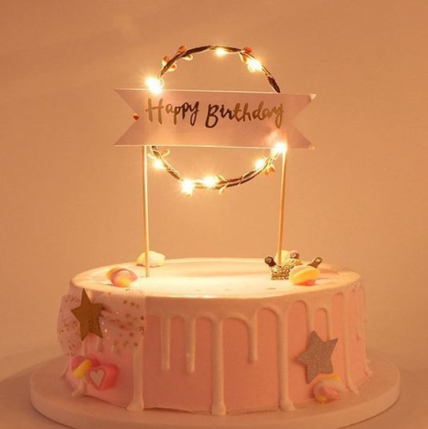 Birthday Cake With Candles Bright Lights Bokeh Stock Photo Picture And  Royalty Free Image Image 61093332