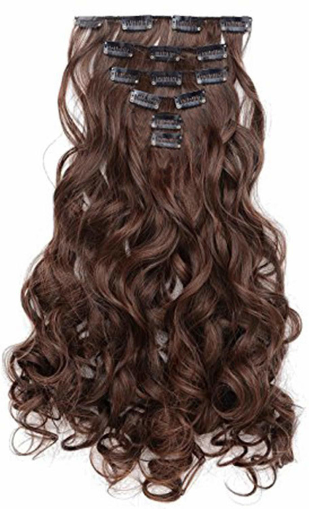 IYAAN Dark Brown Curly Extension For Women And Girls Extension