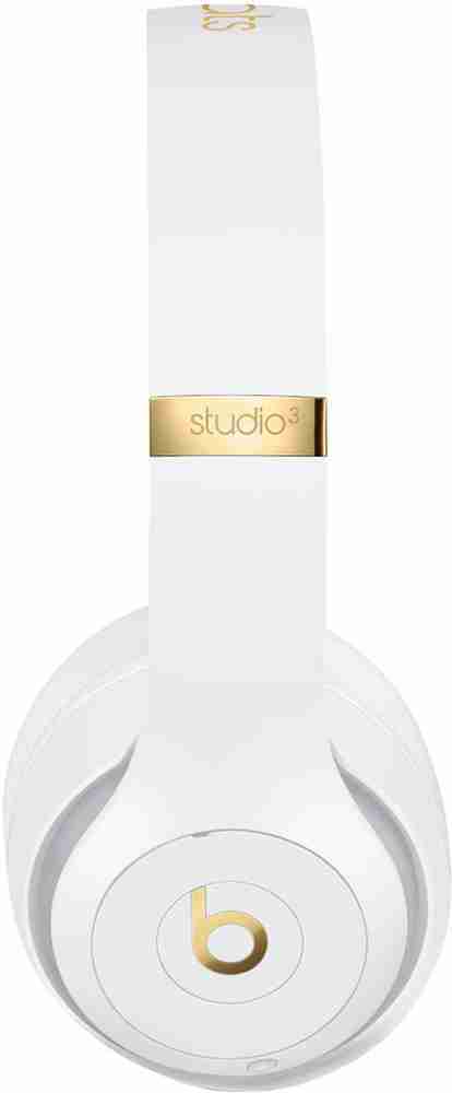 White and gold wireless store beats