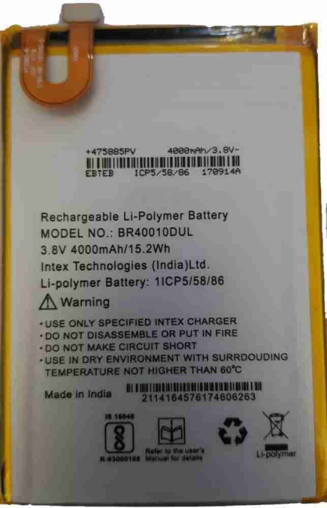 Intex aqua supreme 2024 plus battery price