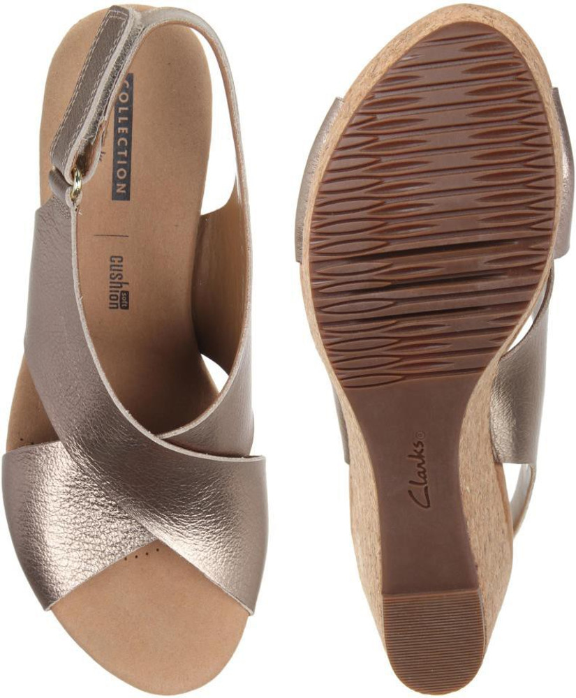 Clarks gold wedges online