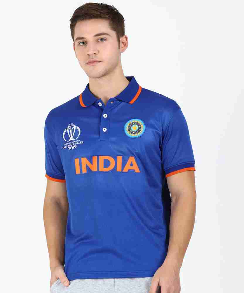 ICC Cricket World Cup Printed Men Polo Neck Blue T Shirt Buy