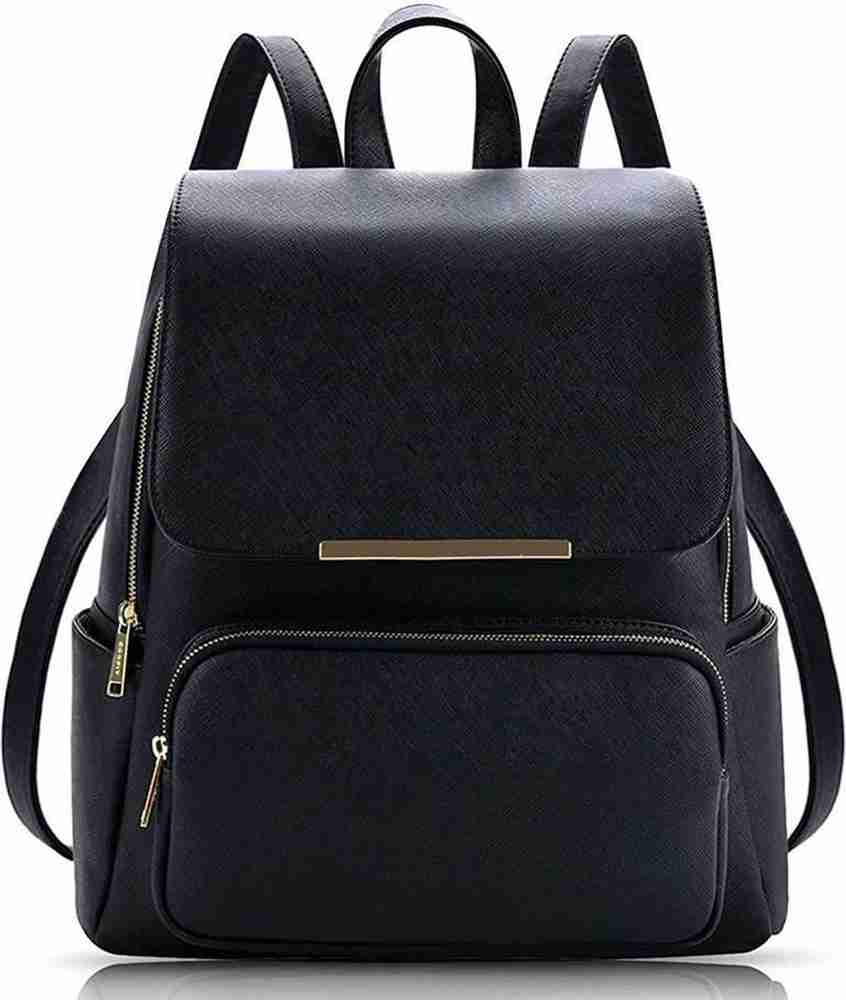 Universalstoreshopping Metal Flap PU Leather Backpack For Girls