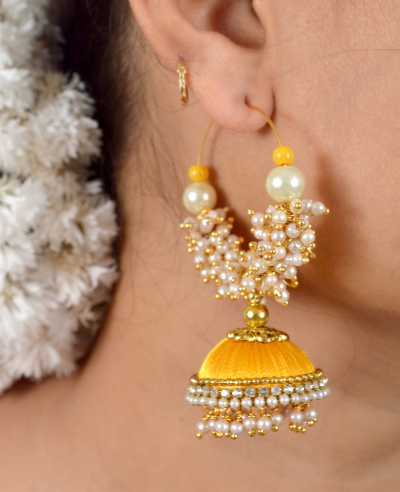 Silk thread jhumkas sales designs images