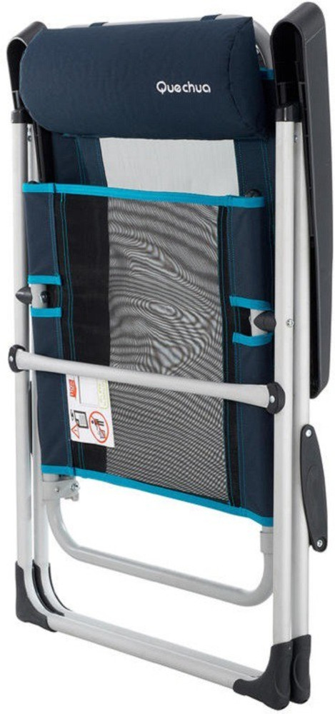 QUECHUA CAMPING CHAIR FOLDABLE COMFORT RECLINING BLUE Foldable