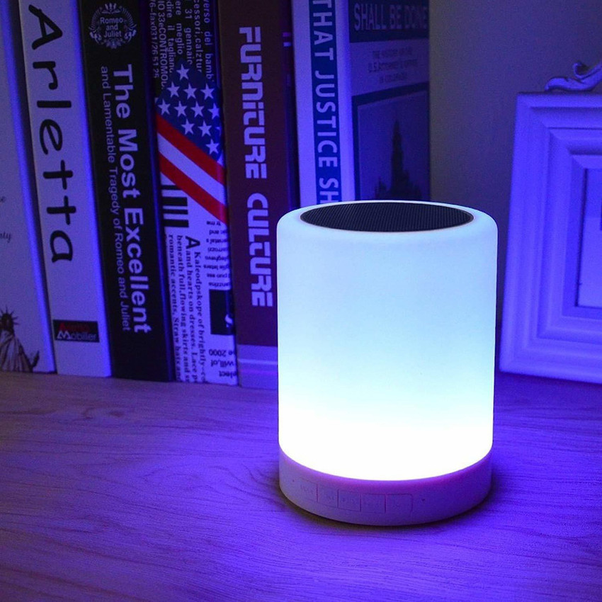 Touch lamp portable speaker with picture clearance
