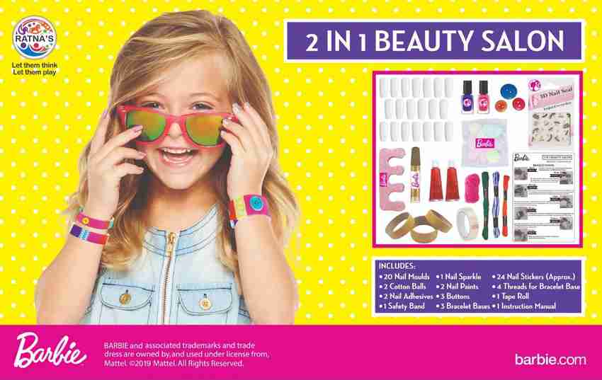 BARBIE 2 in 1 Beauty Salon Nail Art Bracelet Making Kit 1091