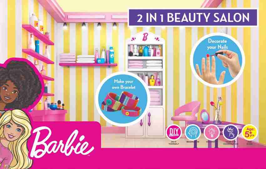 BARBIE 2 in 1 Beauty Salon Nail Art Bracelet Making Kit 1091