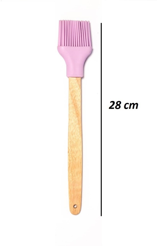1pc Bbq Brush Set With Silicone Long Handle Oil Brush & Baking Brush