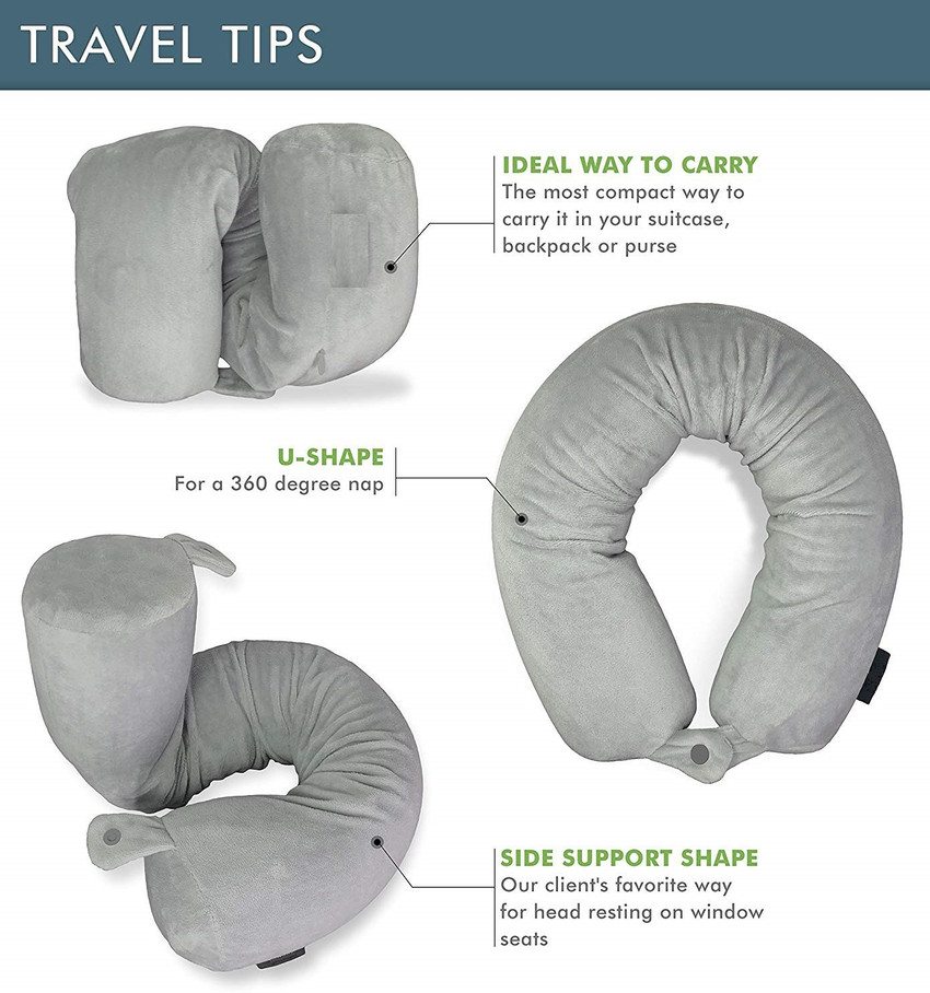 Royalkart Twist Memory Foam Travel Pillow Neck Pillow Grey Price
