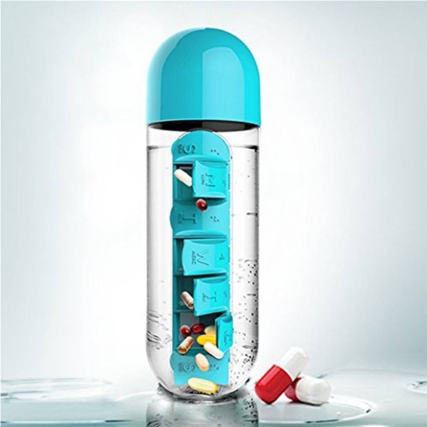 SEASPIRIT 7-Days 3-Times Daily Pill Box Organizer with Water Bottle Weekly  Seven Compartments with Drinking Bottle Easy Carrying(PACK OF 2, multi  Color ) Pill Box Price in India - Buy SEASPIRIT 7-Days