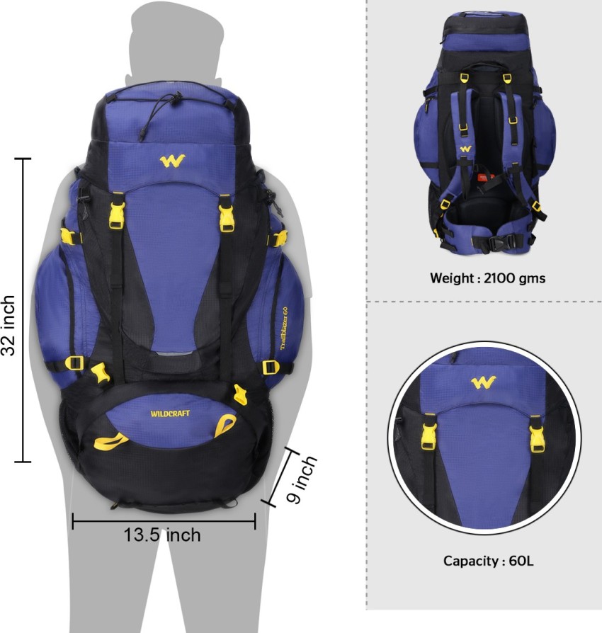 Wildcraft Trailblazer 60 Rucksack 60 L Blue Price in India