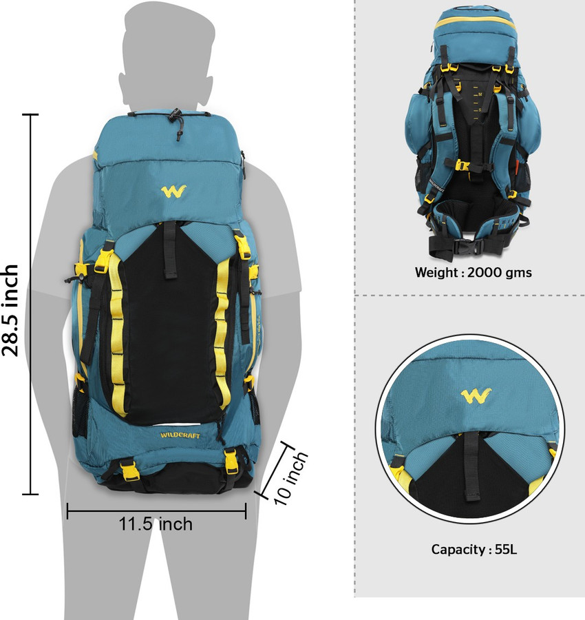 Wildcraft 55l rucksack top
