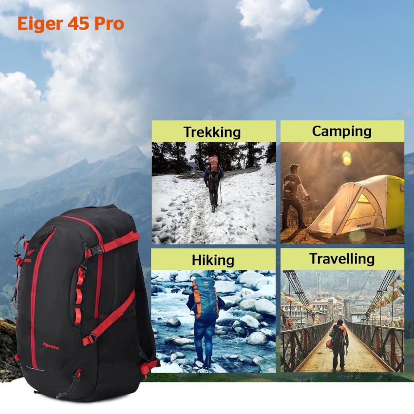 Wildcraft Eiger 45 Pro Rucksack 43.5 L Black Price in India