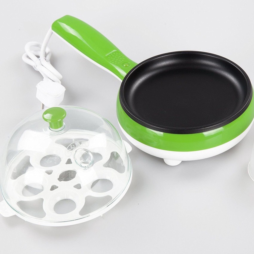 2 In 1 Mini Electric Frying Pan And Egg Cooker Boiler Steamer