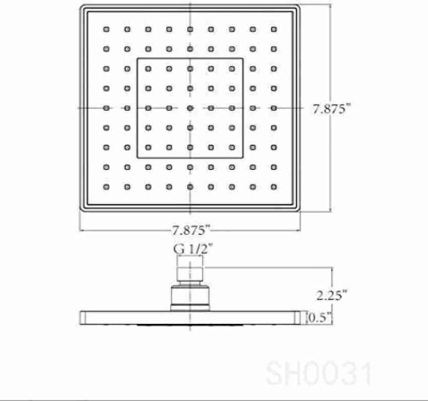 AiQInu Rain Shower Head ,8 Inch Rainfall Shower Head India