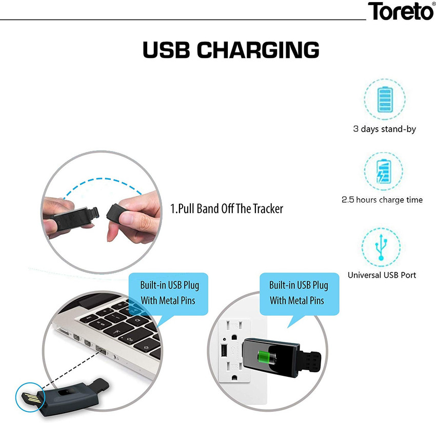 Toreto Zeal Fitness Smart Health Tracker Band 3 Price in India