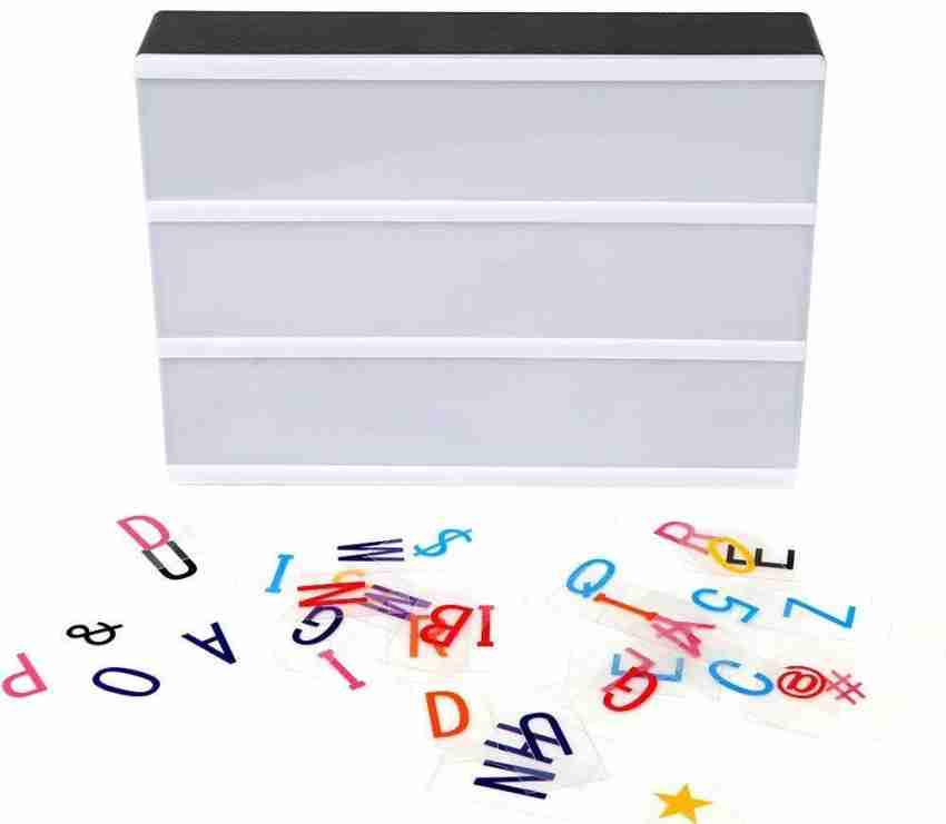 Light Box With Diy Black Letters Table Lamp Acrylic Cinematic Light Box (96  Pcs Symbols & Number A4) at Rs 245/piece, Light Boxes in Indore