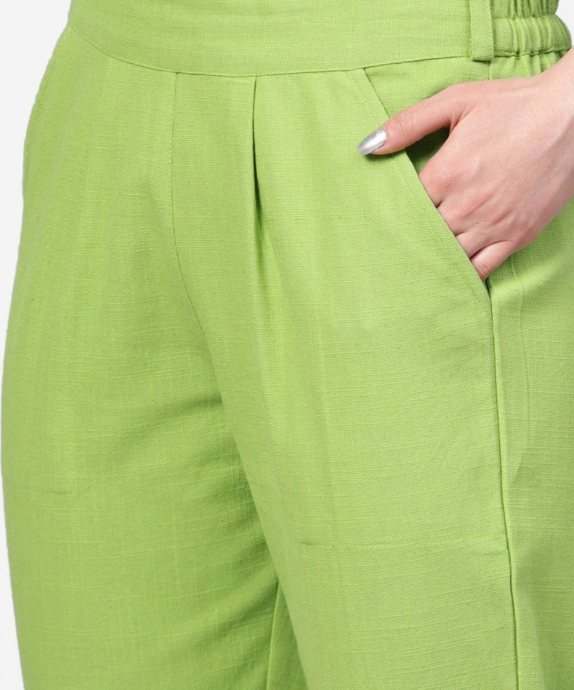 Jaipur Kurti Regular Fit Women Green Trousers  Buy Jaipur Kurti Regular  Fit Women Green Trousers Online at Best Prices in India  Flipkartcom