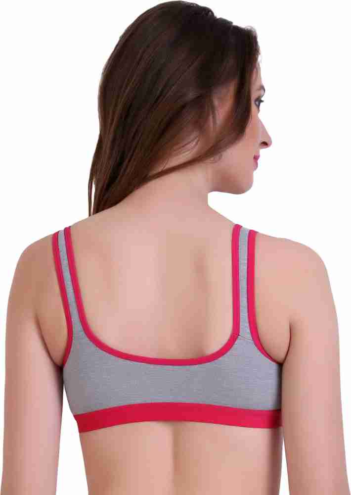 Sangini Solid New Trendy Full Coverage Cotton Blend Sports Bra For Women's  And Girl's (Pink)