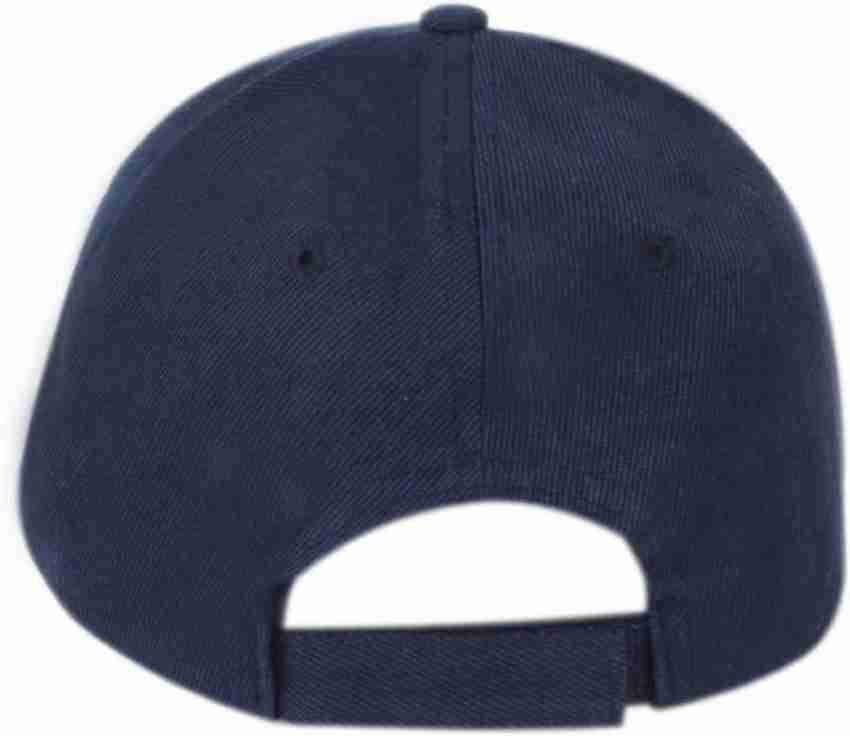 bolax Plain Navy Blue Cotton Baseball Cap