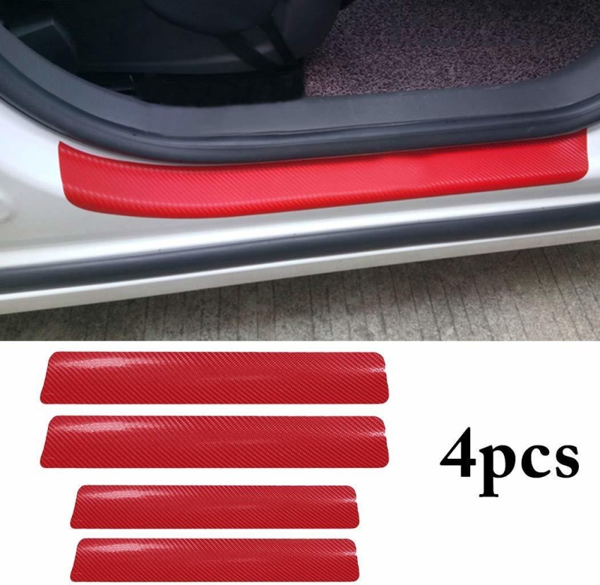 Car Carbon Fiber Red Side Skirt Door Sill Protector Edge Guard Strip 1  Meter 3cm 