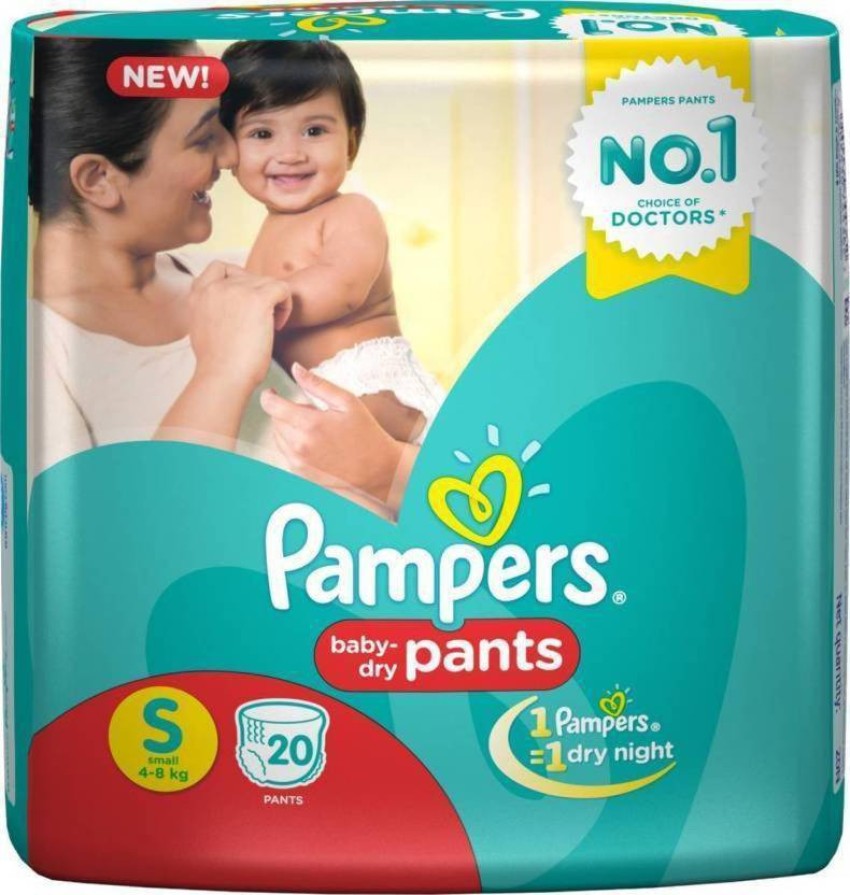Pampers baby- dry Pants S-20 - S (20 Pieces) - S - Buy 1 Pampers Pant  Diapers for babies weighing < 8 Kg