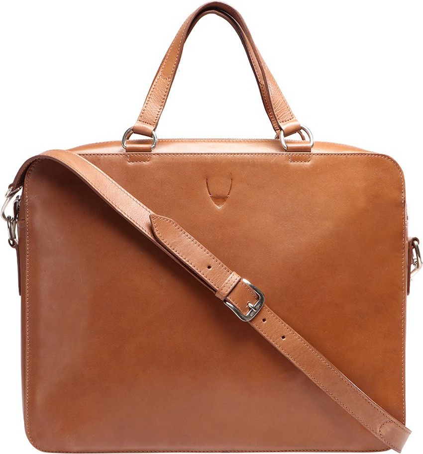 HIDESIGN BOND 01 SADDLE SPLIT TAN TAN Medium Briefcase For Men
