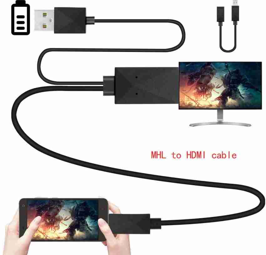  MHL Micro USB to HDMI Cable Adapter, MHL to HDMI Adapter, MHL  to HDMI 1080P Video Graphic Converter, Cable Adapter with Video Audio  Output 1080P : Electronics