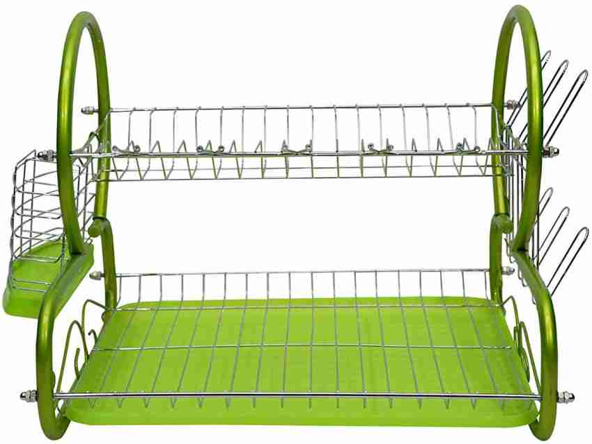 Maison & Cuisine Utensil Kitchen Rack Steel Stainless Steel Chrome 2 Tier Dish  Drainer Rack Purple Color (1 Piece) 1609 Price in India - Buy Maison &  Cuisine Utensil Kitchen Rack Steel