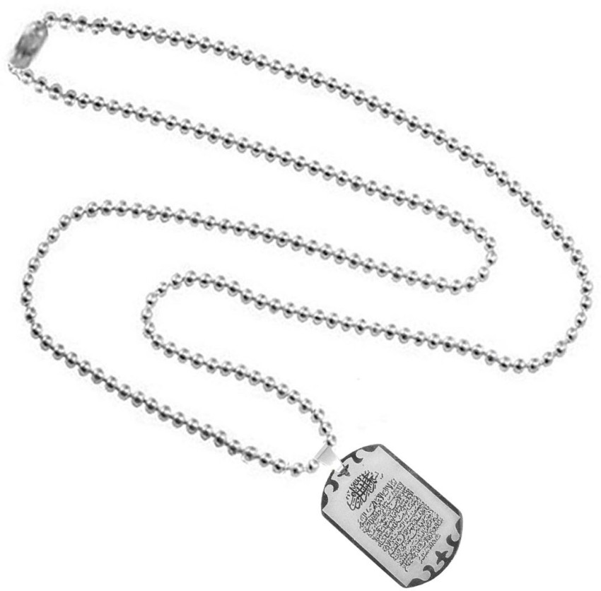 Muslim Allah Dog Tag Necklace Islamic Pendant Fashion Stainless Steel Men  Biker Jewelry U7