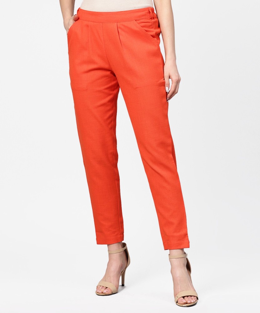 Dollar Missy Slim Fit Women Orange Trousers  Buy Dollar Missy Slim Fit Women  Orange Trousers Online at Best Prices in India  Flipkartcom