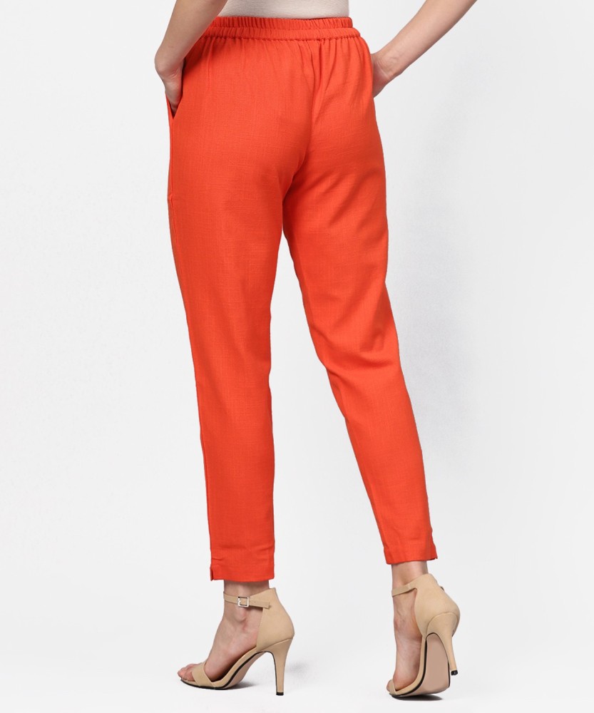 Buy Orange Trousers & Pants for Women by Jaipur Kurti Online