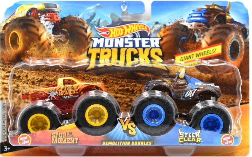 Hot Wheels Monster Trucks 2 Pack Spur of the Moment vs. Steer Clear