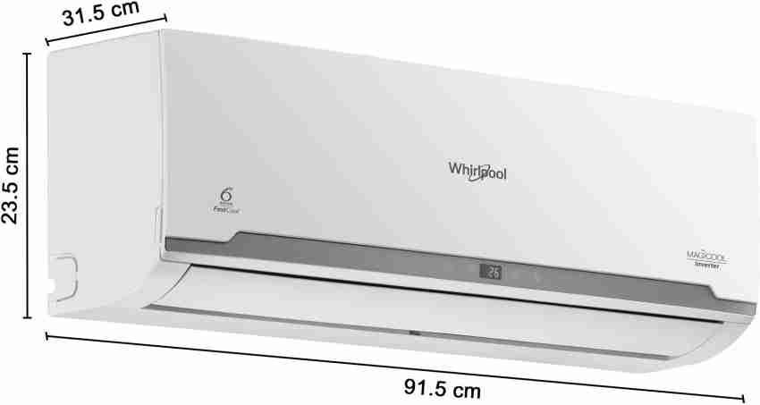 whirlpool 1.5 ton 3 star split ac white grey