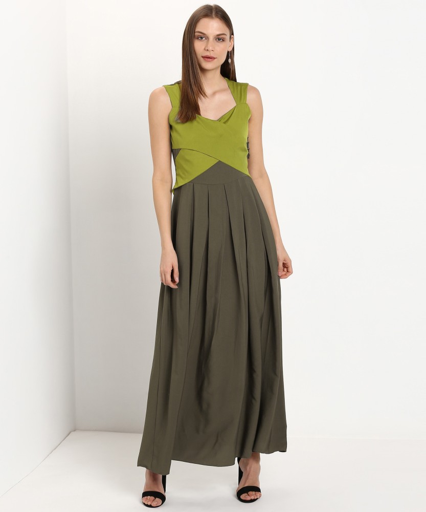 ATHENA Women Maxi Green Dress Buy fluorescent green Olive ATHENA Women Maxi Green Dress Online at Best Prices in India Flipkart