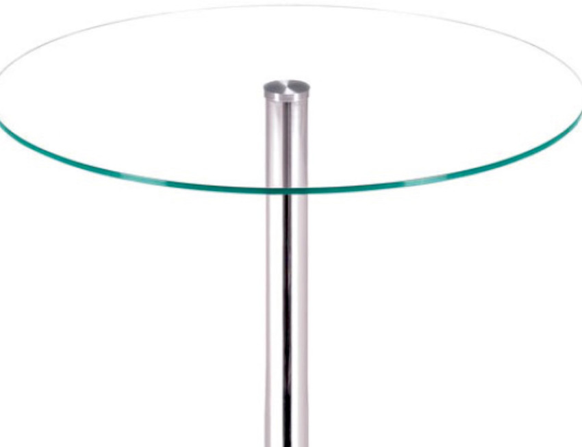 Round glass table with chrome base deals