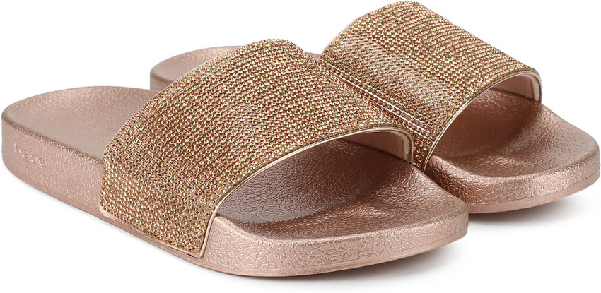 Bebe slides rose gold hot sale
