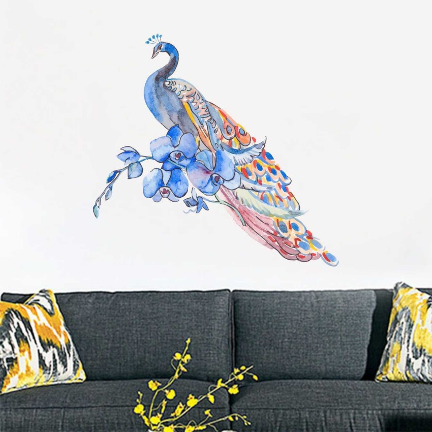 Flipkart SmartBuy 85 cm Wall Decals ' Watercolor Peacock ' Wall Stickers  Self Adhesive Sticker Price in India - Buy Flipkart SmartBuy 85 cm Wall  Decals ' Watercolor Peacock ' Wall Stickers