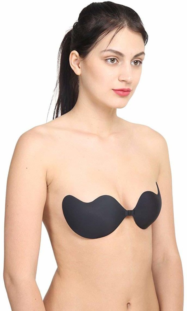 Buy Gold Look Women's Silicone Heavily Padded Wire Free Push Up Bra _Color:  Black at