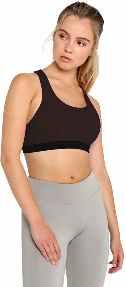 Zelocity by Zivame Brown Non Wired Non Padded Sports Bra Price in