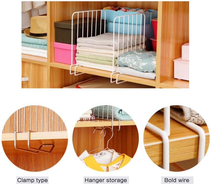 Shelf Dividers Wire Clothing Organizer Cabinet Partition Storage