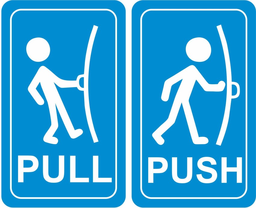 WallDesign Push & Pull Sign Sticker 5.5 in x 2 in For Office Glass Door  Clinic Set of 3 Emergency Sign Price in India - Buy WallDesign Push & Pull  Sign Sticker