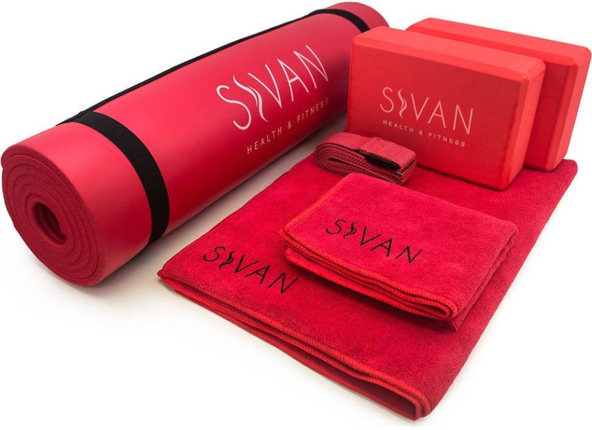 Sivan Health & Fitness Sivan 6-Piece Yoga Set Includes 1/2 Ultra Thick NBR  Exercise Mat Red 25 mm Yoga Mat - Buy Sivan Health & Fitness Sivan 6-Piece Yoga  Set Includes 1/2