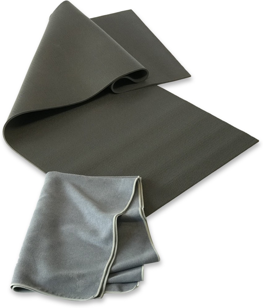 YogaRat RatMat Yoga Mat & Yoga Towel Set Charcoal Mat and Charcoal
