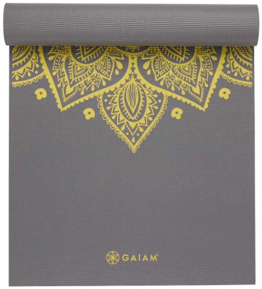 Gaiam Premium Print Yoga Mat Citron Sundial 6mm Grey 24 mm Yoga