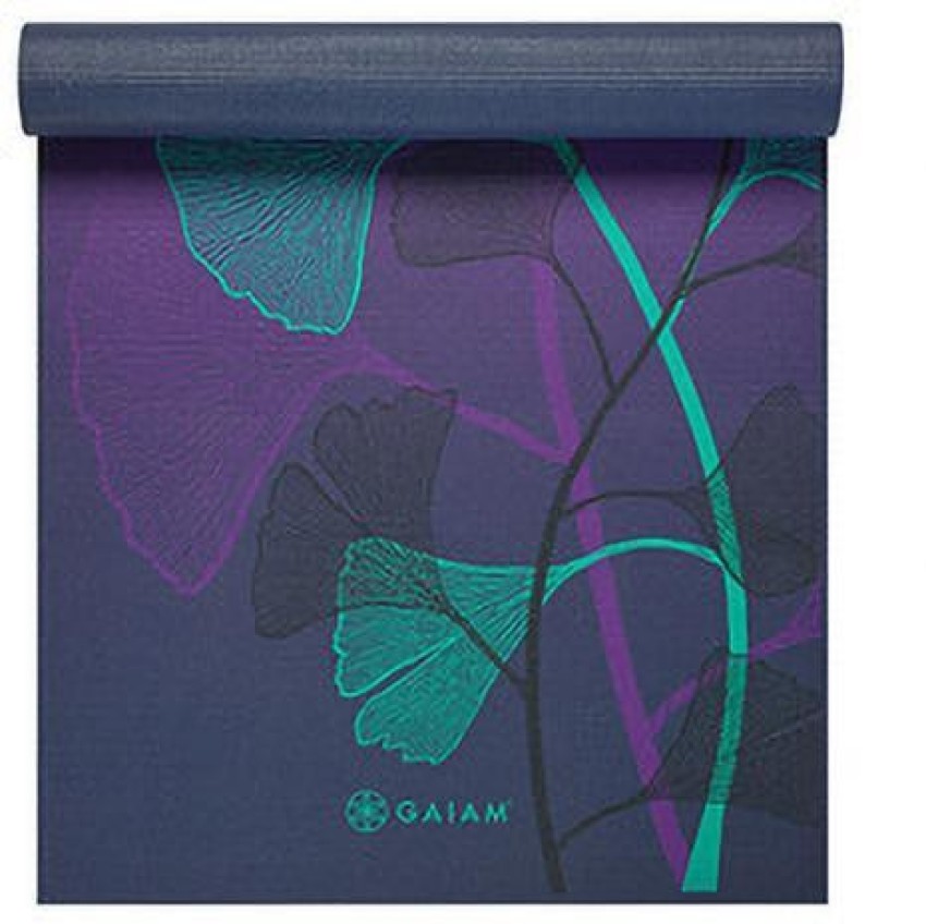 Gaiam TPE Printed Yoga Mat, Blue, 6-mm