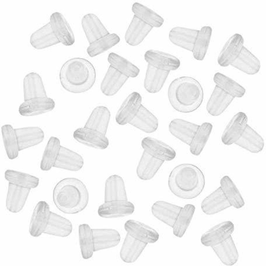 500pcs Octagonal Plastic Earplug Transparent Rubber Ear Plugs Safety Backs Fish Hook Earrings for Women Girls, adult Unisex, Size: 8X5X3CM, Grey Type