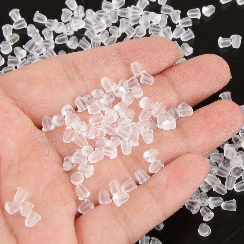  500 Pieces Clear Earring Backs Safety Rubber Earring
