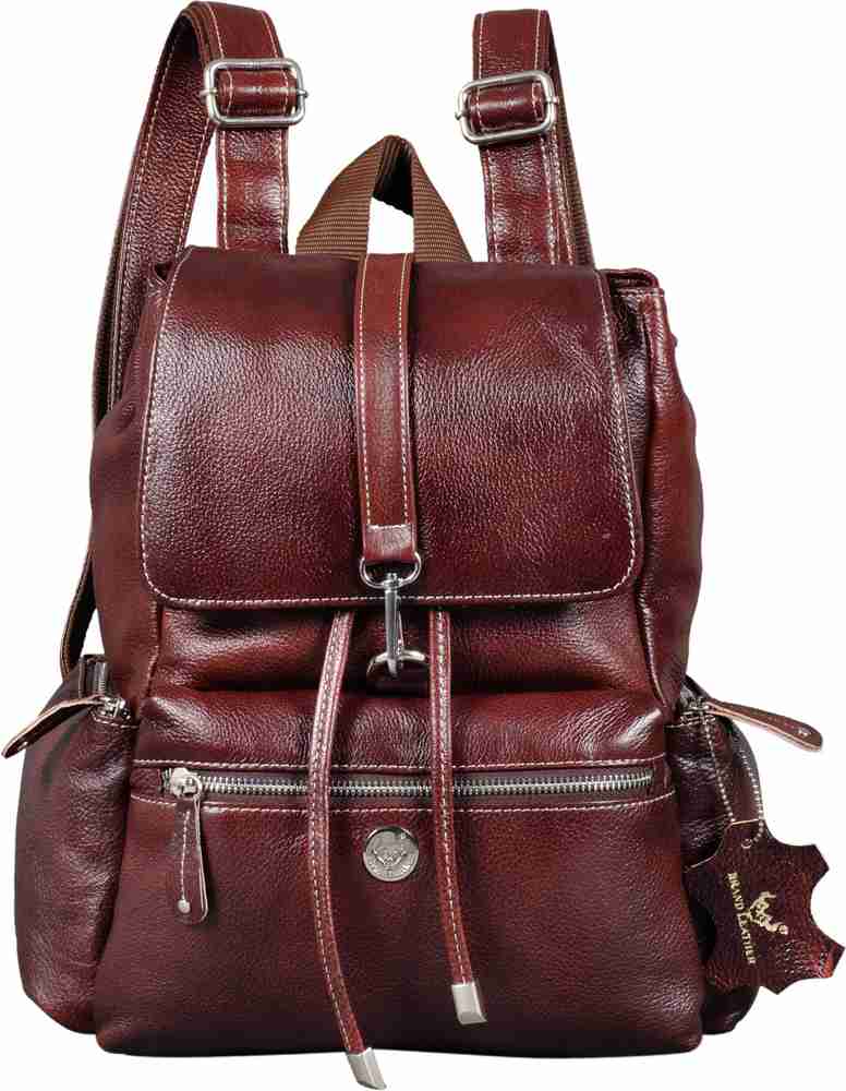 Leather ladies backpack bag top
